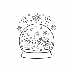 Bold Happy New Year 2026 Kids Coloring Page - Free Printable