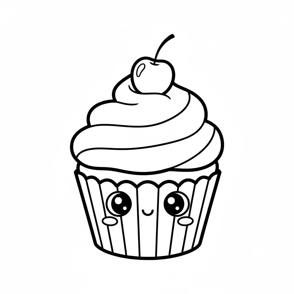 Kawaii Coloring Page of a smiling planet Earth