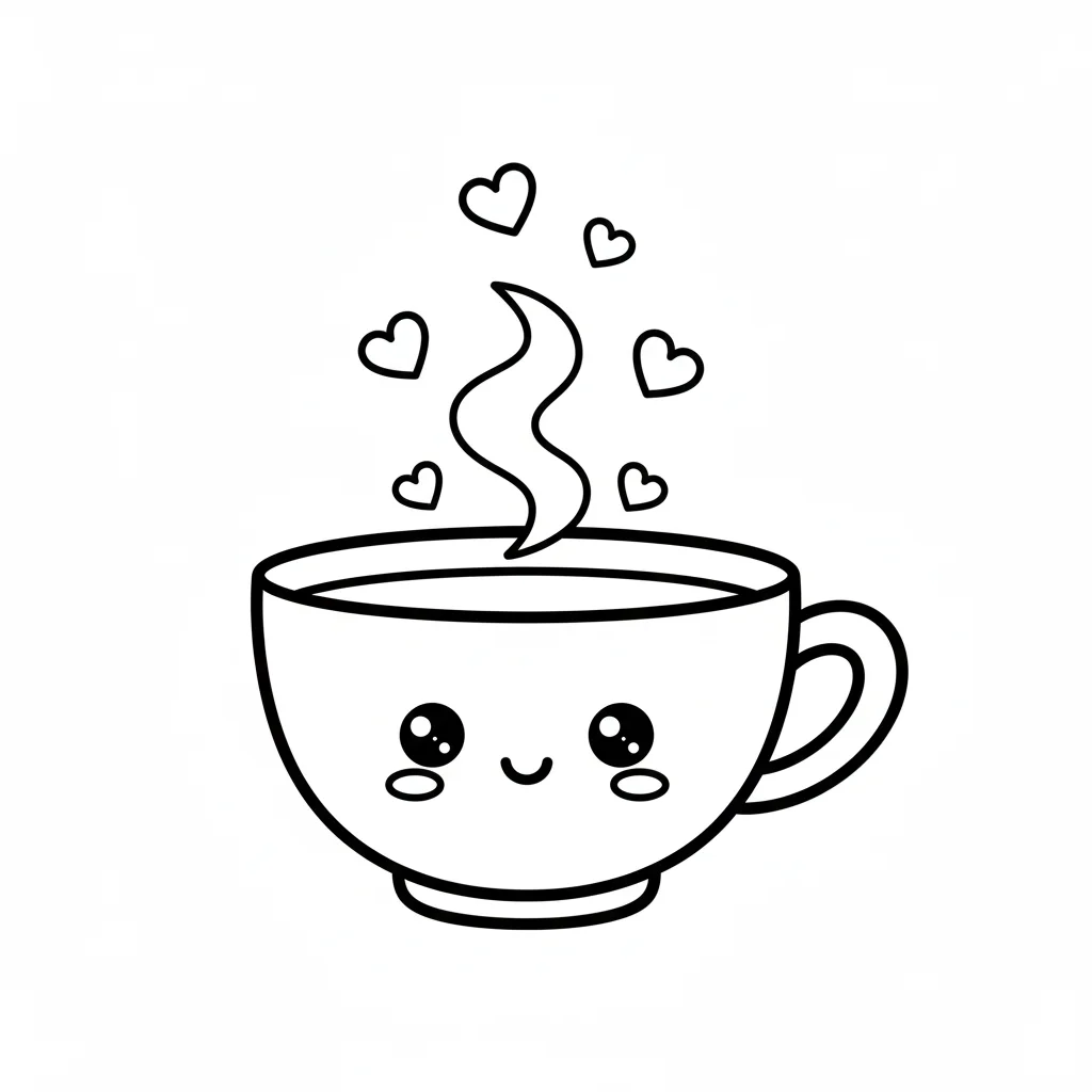 Kawaii Coloring Page of a cute ghost saying 'Boo!'