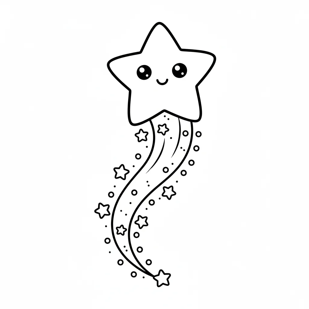 Kawaii Coloring Page of a happy ice cream cone