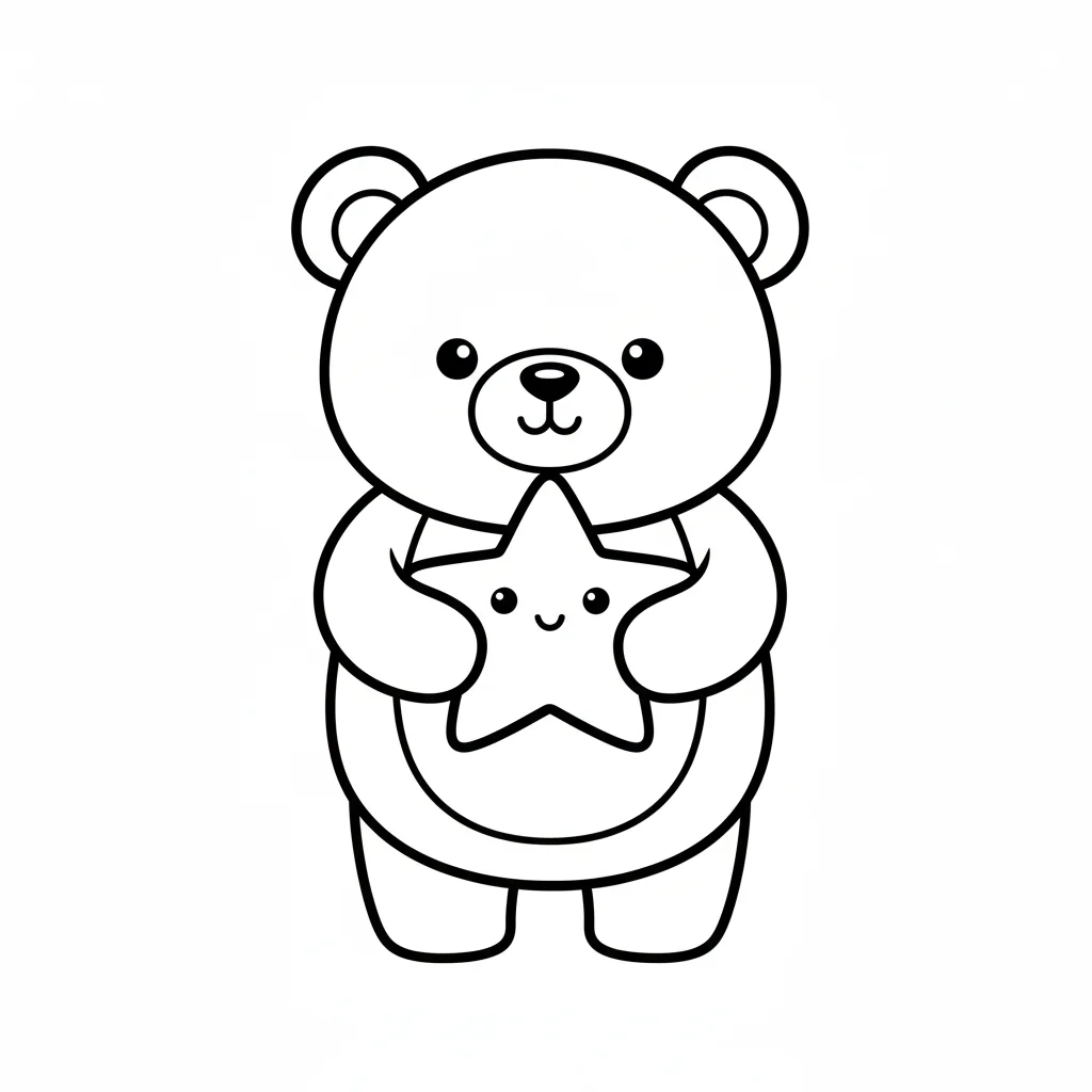 Kawaii Coloring Page of a sleeping cat on a cushion