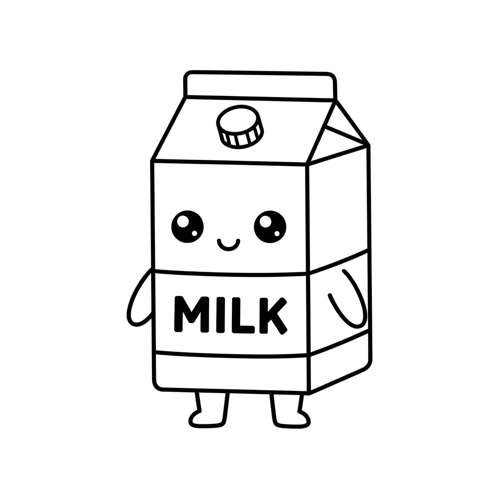 Kawaii Coloring Page of a friendly dinosaur with spots