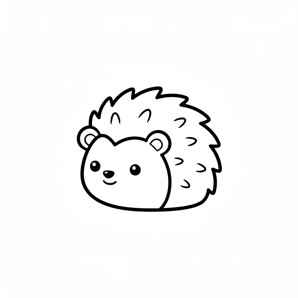 Kawaii Coloring Page of a unicorn with a flowing mane