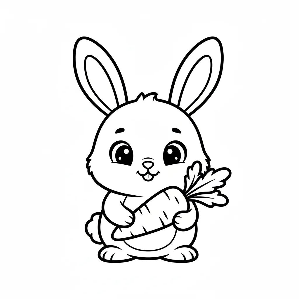 Cuddly rabbit coloring page - free pet animal PDF