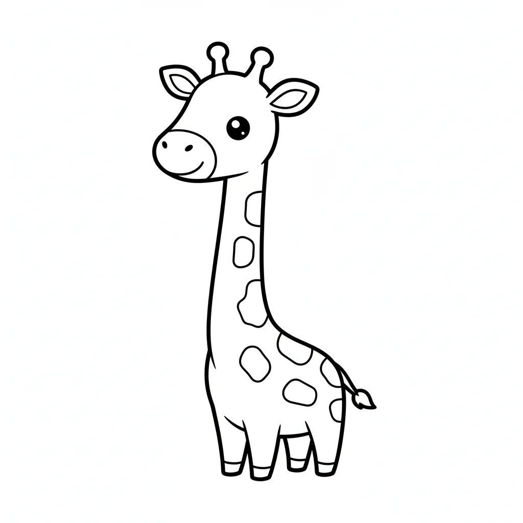 Giraffe with long neck coloring page - free African animal PDF