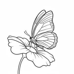 Outlined Butterfly Printable Coloring Page - Free Printable