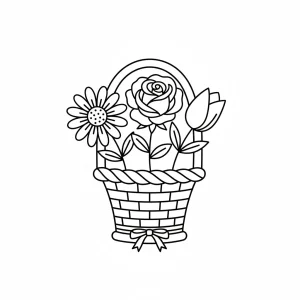 Simple Printable Flower Kids Coloring Page - Free Printable