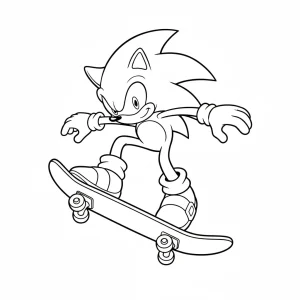 Outlined Sonic Printable Coloring Page - Free Printable