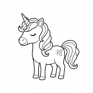 Simple Unicorn Printable For Kids Coloring Page - Free Printable