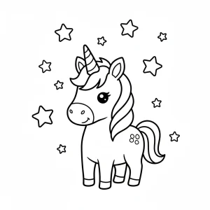 Easy Unicorn Printable For Kids Coloring Page - Free Printable