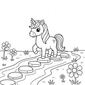 Cartoon Unicorn Printable For Kids Coloring Page - Free Printable