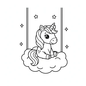 Outlined Unicorn Printable For Kids Coloring Page - Free Printable