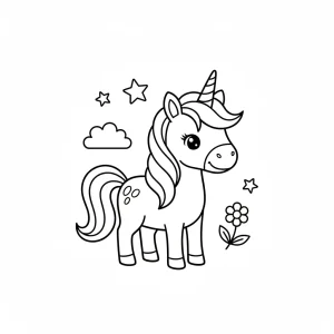 Classic Unicorn Printable For Kids Coloring Page - Free Printable