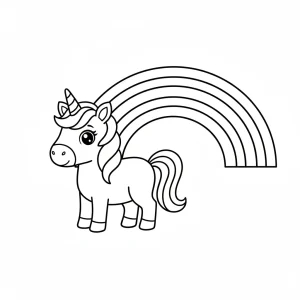 Simple Unicorn Printable For Kids Coloring Page - Free Printable