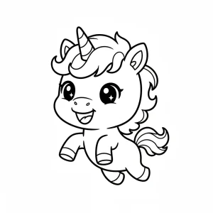 Basic Unicorn Printable For Kids Coloring Page - Free Printable