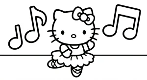 Cute Hello Kitty For All Coloring Page - Free Printable