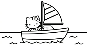 Simple Hello Kitty For All Coloring Page - Free Printable