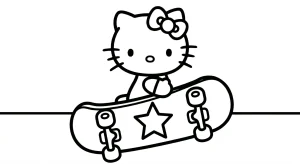 Easy Hello Kitty For All Coloring Page - Free Printable