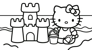 Detailed Hello Kitty For All Coloring Page - Free Printable