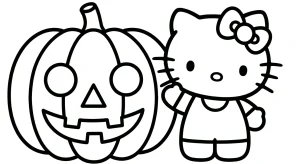 Simple Hello Kitty For All Coloring Page - Free Printable