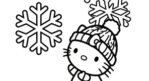 Easy Hello Kitty For All Coloring Page - Free Printable