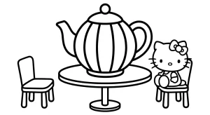 Cute Hello Kitty For All Coloring Page - Free Printable