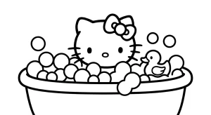 Simple Hello Kitty For All Coloring Page - Free Printable