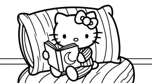 Easy Hello Kitty For All Coloring Page - Free Printable