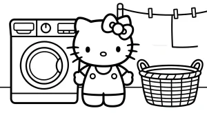 Printable Hello Kitty For All Coloring Page - Free Printable