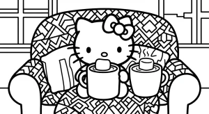Cartoon Hello Kitty For All Coloring Page - Free Printable