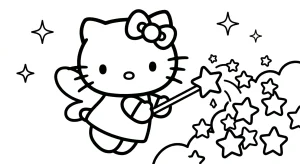 Funny Hello Kitty For All Coloring Page - Free Printable
