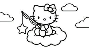 Classic Hello Kitty For All Coloring Page - Free Printable