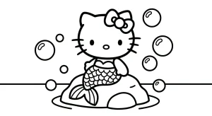 Basic Hello Kitty For All Coloring Page - Free Printable