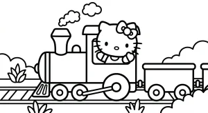 Detailed Hello Kitty For All Coloring Page - Free Printable