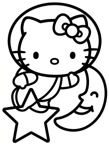 Funny Hello Kitty Coloring Page - Free Printable