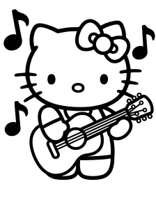 Bold Hello Kitty Coloring Page - Free Printable