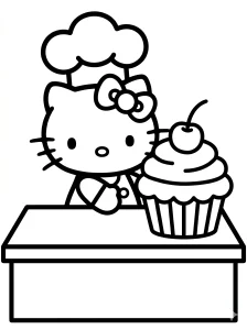 Basic Hello Kitty Coloring Page - Free Printable