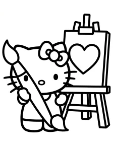 Detailed Hello Kitty Coloring Page - Free Printable