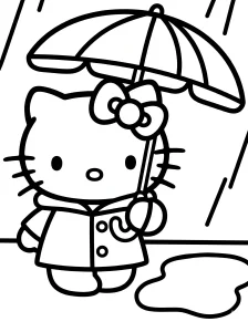 Cute Hello Kitty Coloring Page - Free Printable