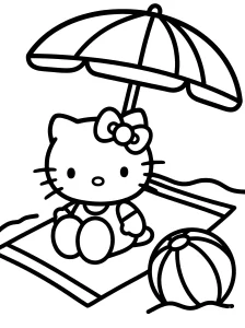 Simple Hello Kitty Coloring Page - Free Printable