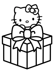 Cute Hello Kitty Coloring Page - Free Printable