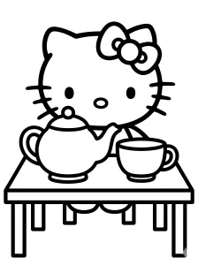 Easy Hello Kitty Coloring Page - Free Printable