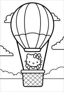 Hello Kitty In Hot Air Balloon1 768x1097 Coloring Page - Free Printable
