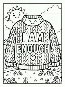 Easy Positive Affirmation Coloring Page - Free Printable