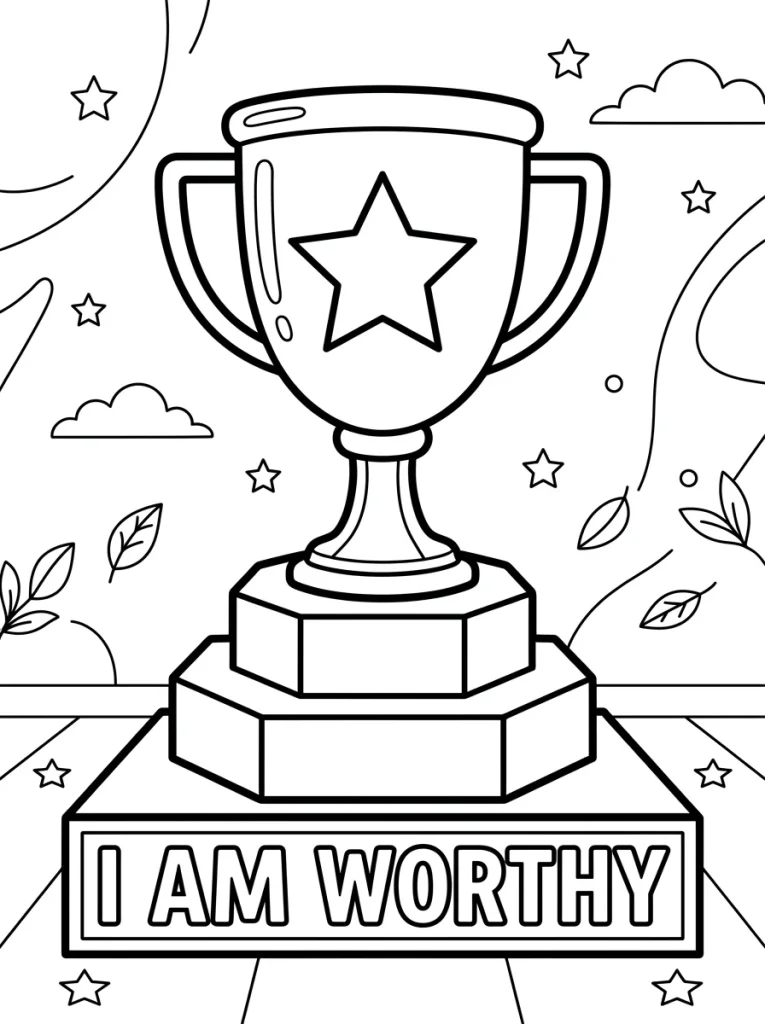 Simple Positive Affirmation Coloring Page - Free Printable