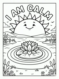 Cartoon Positive Affirmation Coloring Page - Free Printable
