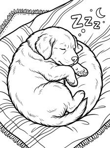 Easy Puppy Coloring Page - Free Printable