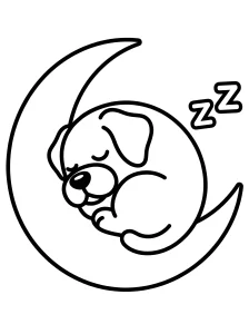 Funny Puppy Coloring Page - Free Printable