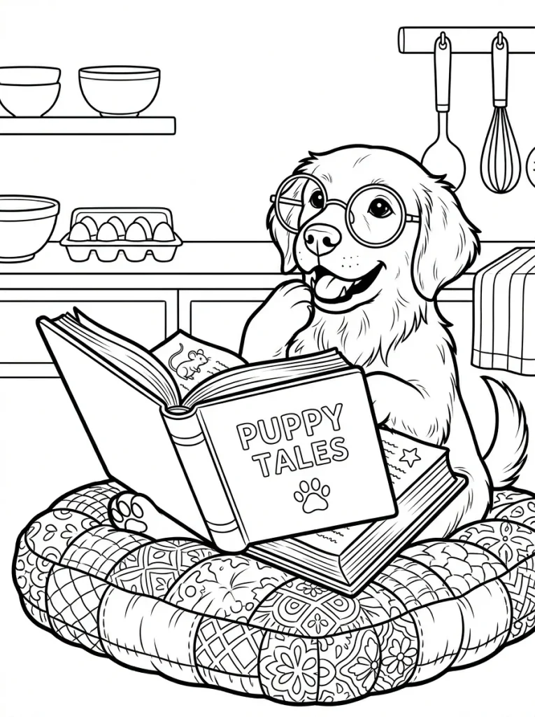 Fun Puppy Coloring Page - Free Printable
