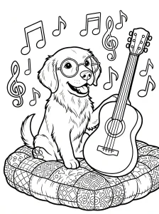Cute Puppy Coloring Page - Free Printable